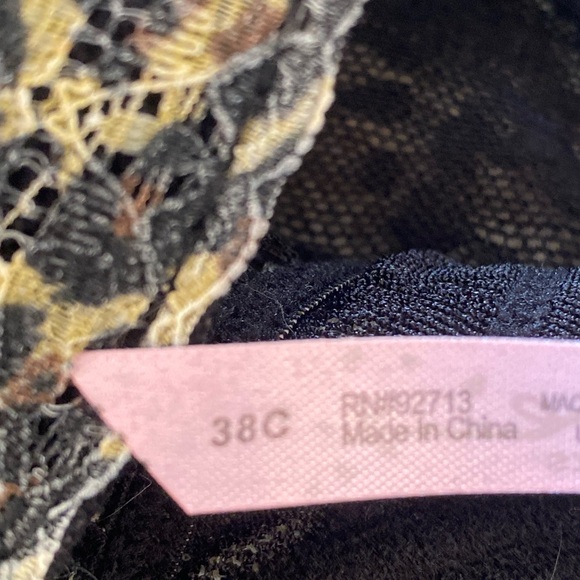 Y2k Black & Leopard Print Lace Bustier Top with Lace Up Detail - Picture 7 of 7